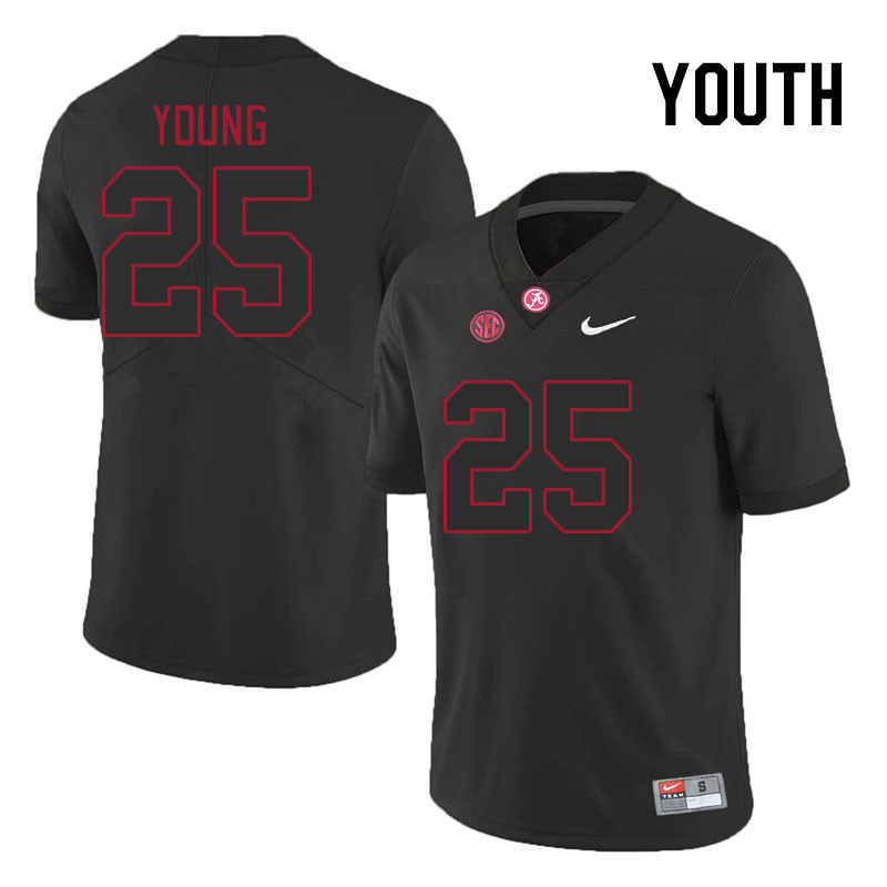 Youth #25 Richard Young Alabama Crimson Tide College Footabll Jerseys Stitched Sale-Black